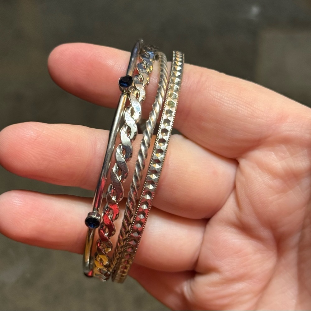 Multiple Silver Bangles Bundle - Picture 4 of 6
